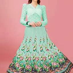 SAPTRANGI Printed Flared Maxi Skirt-picture-9