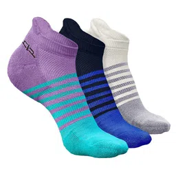 Heelium Men Pack Of 3 Striped Odour-Free & Breathable Ankle Length Socks-image-42