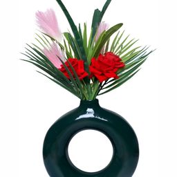 GW CREATIONS Green Donut Shaped Flower Vases-image-44