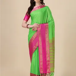 KALINI Checked Zari Mysore Silk Saree-23