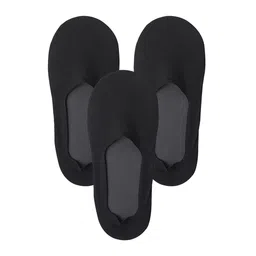 TOFFCRAFT Men Pack Of 3 Black Solid Shoe Liners-1