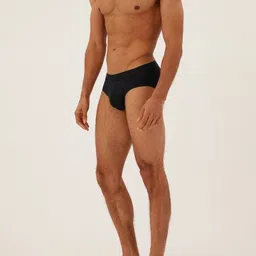 Marks & Spencer Men Pack of 5 Black Solid Cotton Briefs-picture-19