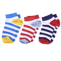 FOOTPRINTS Kids Set Of 3 Striped Organic Cotton Ankle Length Socks-20
