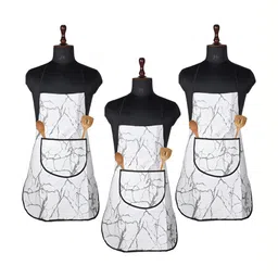 Kuber Industries  3-Pcs Grey  Front Pocket Printed Aprons-94