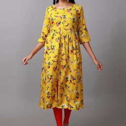 Alena Floral Printed A-Line Kurta-image-22