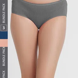 FashionRack Women Pack Of 3 Assorted Printed Cotton Hipster Briefs-image-77