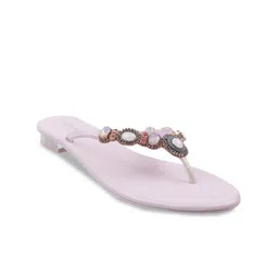 Mochi Women Embellished Open Toe T-Strap Flats-image-73