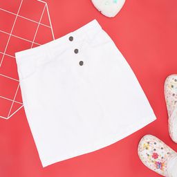 Pantaloons Junior Girls Pure Cotton Straight Above Knee Length Skirts-picture-49