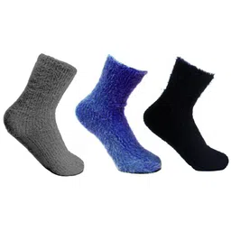Alexvyan Pack Of 3 Fuzzy Calf-Length Socks-image-3