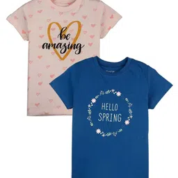 Gini and Jony Girls Pack Of 2 Printed Short Sleeves Cotton T-Shirt-image-25