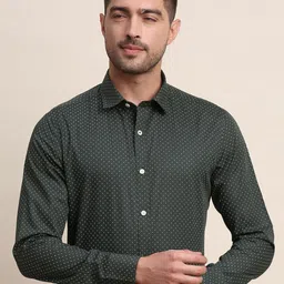 INVICTUS Original Slim Fit Micro Ditsy Printed Pure Cotton Formal Shirt-image-32