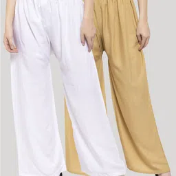 Clora Creation Women Beige & White Set of 2 Palazzos-image-69