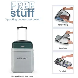 Assembly Set Of 3 Textured 360 Degree Rotation Hard-Sided Trolley Bags 40L, 60L 85L image 2