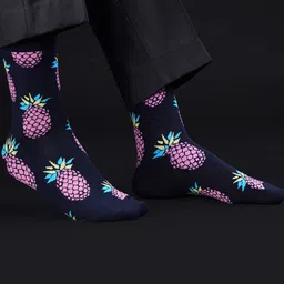 TOFFCRAFT Men Pack Of 3 Patterned Cotton Calf-Length Socks-17