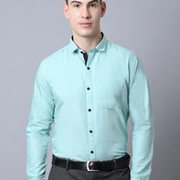 Majestic Man Men Sea Green Slim Fit Formal Shirt-image-82