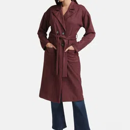 Kazo Women Double-Breasted Suede Trench Coats-image-26