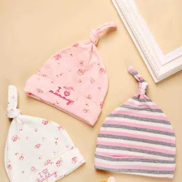 KICKS & CRAWL Kids Pack of 3 Cotton Caps-image-75