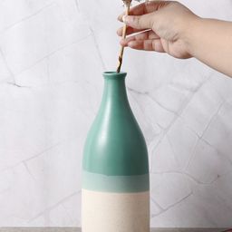 The Decor Mart Green & White Ceramic Bottle Vase-image-28