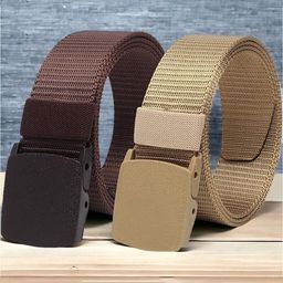 The Roadster Lifestyle Co. Men Brown & Beige Set Of 2 Textured Canvas Belts-picture-40