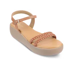 Tresmode Textured Open Toe Backstrap Wedges-image-64