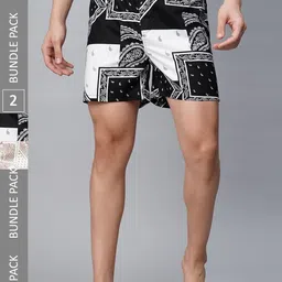 URBAN SCOTTISH Men Pack of 2 Mid-Rise Comfort Fit Printed Pure Cotton Boxers-image-42