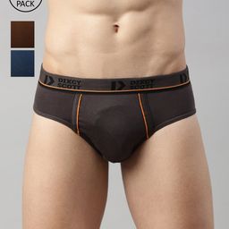 DIXCY SCOTT Men Pack Of 3 Solid Basic Briefs-picture-58