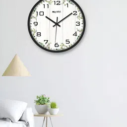 OLIVE TREE Black & White Printed Round Shaped Contemporary Analogue Wall Clock-image-95