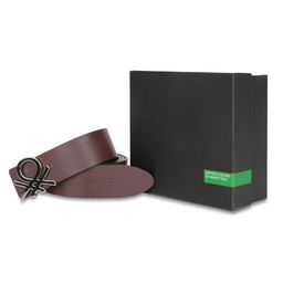 United Colors of Benetton Men Textured Leather Reversible Belt-image-51