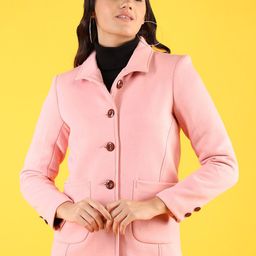 CHKOKKO Spread Collar Long Sleeves Over Coat-12