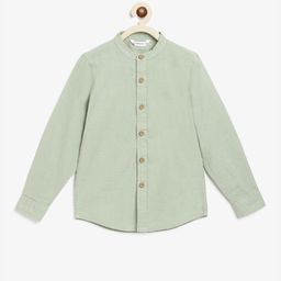 Campana Boys Mandarin Collar Opaque Cotton Casual Shirt-image-59