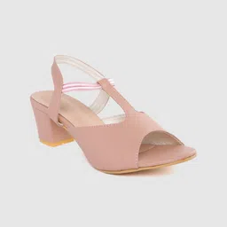 Funku Fashion Peach-Coloured Block Peep Toes-1