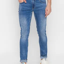 SPYKAR Men Blue Skinny Fit Low-Rise Mildly Distressed Light Fade Jeans-picture-30