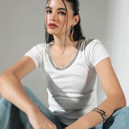 SHOWOFF Women Studded Top-image-56