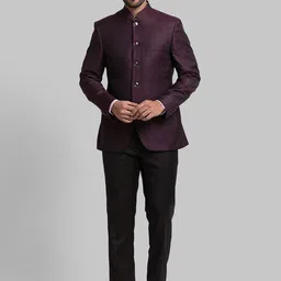Raymond Self Designed Single-Breasted Bandhgala Two-Piece Suit-picture-53
