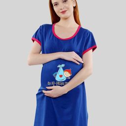 SillyBoom Graphic Printed Pure Cotton Maternity Nightdress-image-89