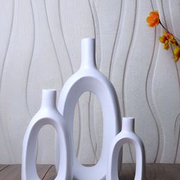 GW CREATIONS White 3 Pieces Flower Vases-image-50