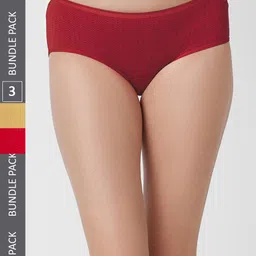 FashionRack Women Pack Of 3 Assorted Printed Cotton Hipster Briefs-image-73