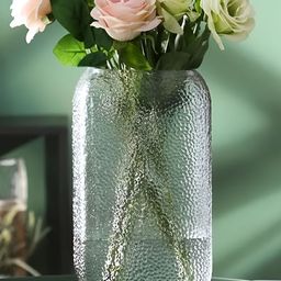 BS AMOR Hammer Transparent Textured Glass Flower Vase-43
