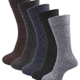 RC. ROYAL CLASS Men Pack Of 5 Patterned Woolen Calf-Length Socks-49