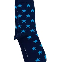 Mint & Oak Men Navy Blue Patterned Calf Length Cotton Socks-13