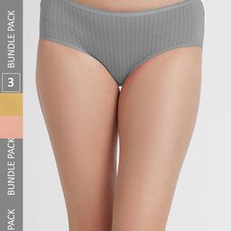 FashionRack Women Pack Of 3 Assorted Printed Cotton Hipster Briefs-image-80