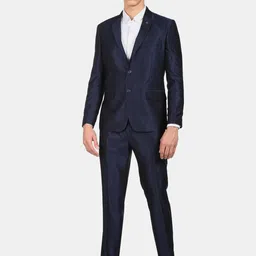 AD By Arvind Men Navy Blue Single Breasted Two Piece Suit-image-69