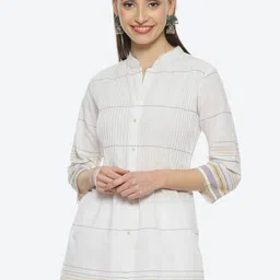 Biba Women Mandarin Collar Yoke Design Kurti-picture-25