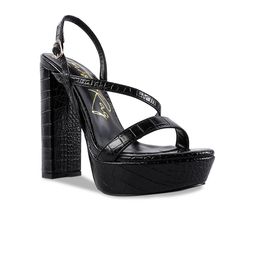 London Rag Black Textured PU Party Platform Heels-40