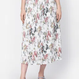 LELA Floral Printed Pleated A-Line Skirts-picture-41