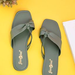 GLAMZKART Knotted Strap Open Toe Flats-3