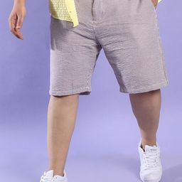 Instafab Plus Men Plus Size Self Design Mid-Rise Regular Fit Cotton Regular Shorts-78