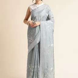 FABMORA Floral Embroidered Zari Saree-picture-48
