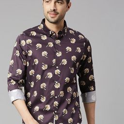 Thomas Scott Classic Slim Fit Floral Printed Casual Pure Cotton Shirt-image-33