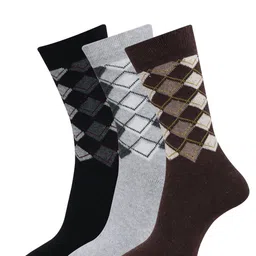 Dollar Socks Men Pack Of 3 Assorted Woolen Calf Length Socks-21